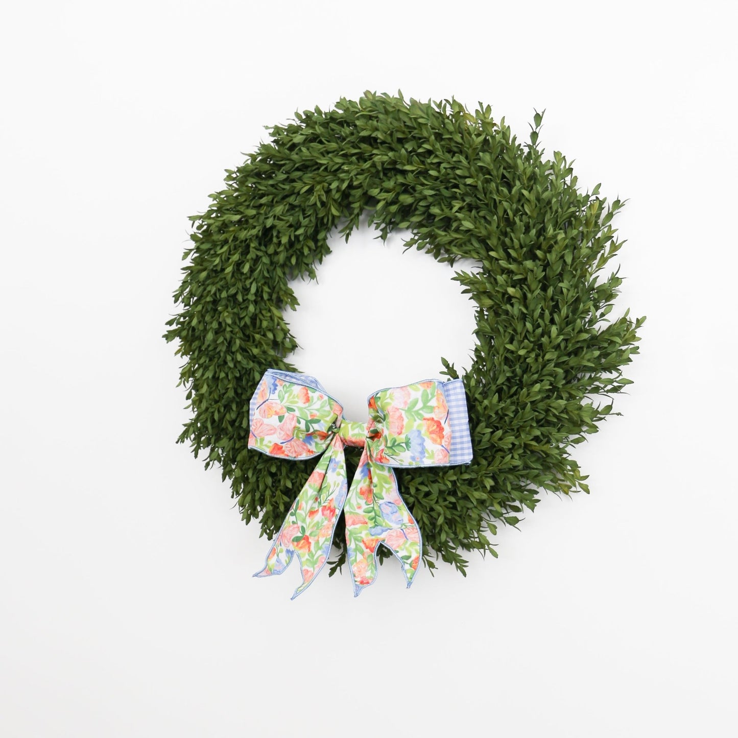 12" Poplin Mix Green, Pink, Orange, and Blue Spring Floral Bow - Knot and Spool