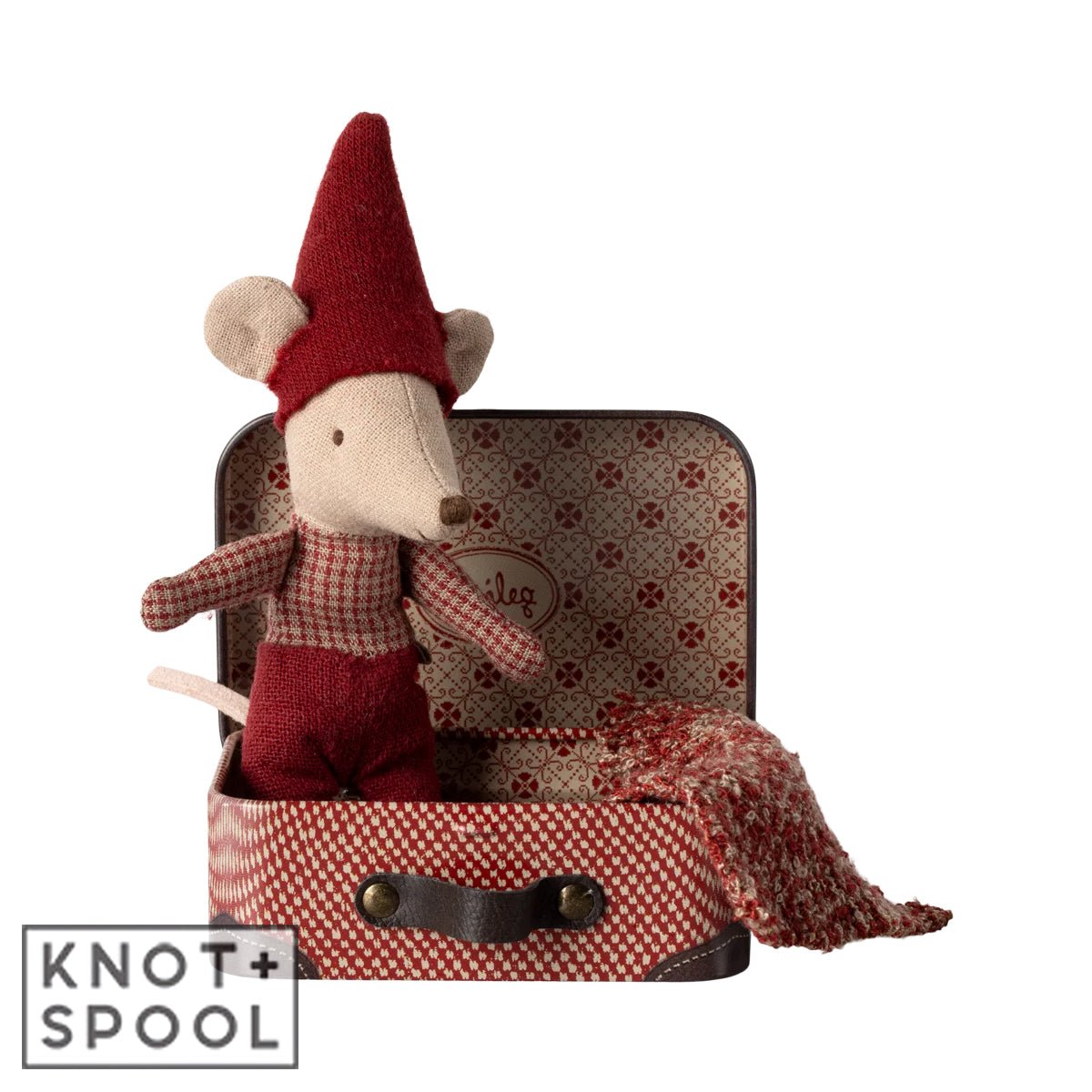 2024 Maileg Baby Christmas Mouse In Suitcase - Knot and Spool