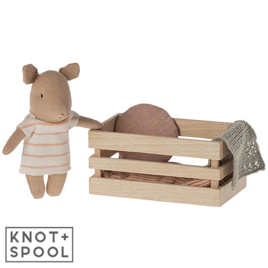 2024 Maileg Baby Girl Pig In Box - Knot and Spool
