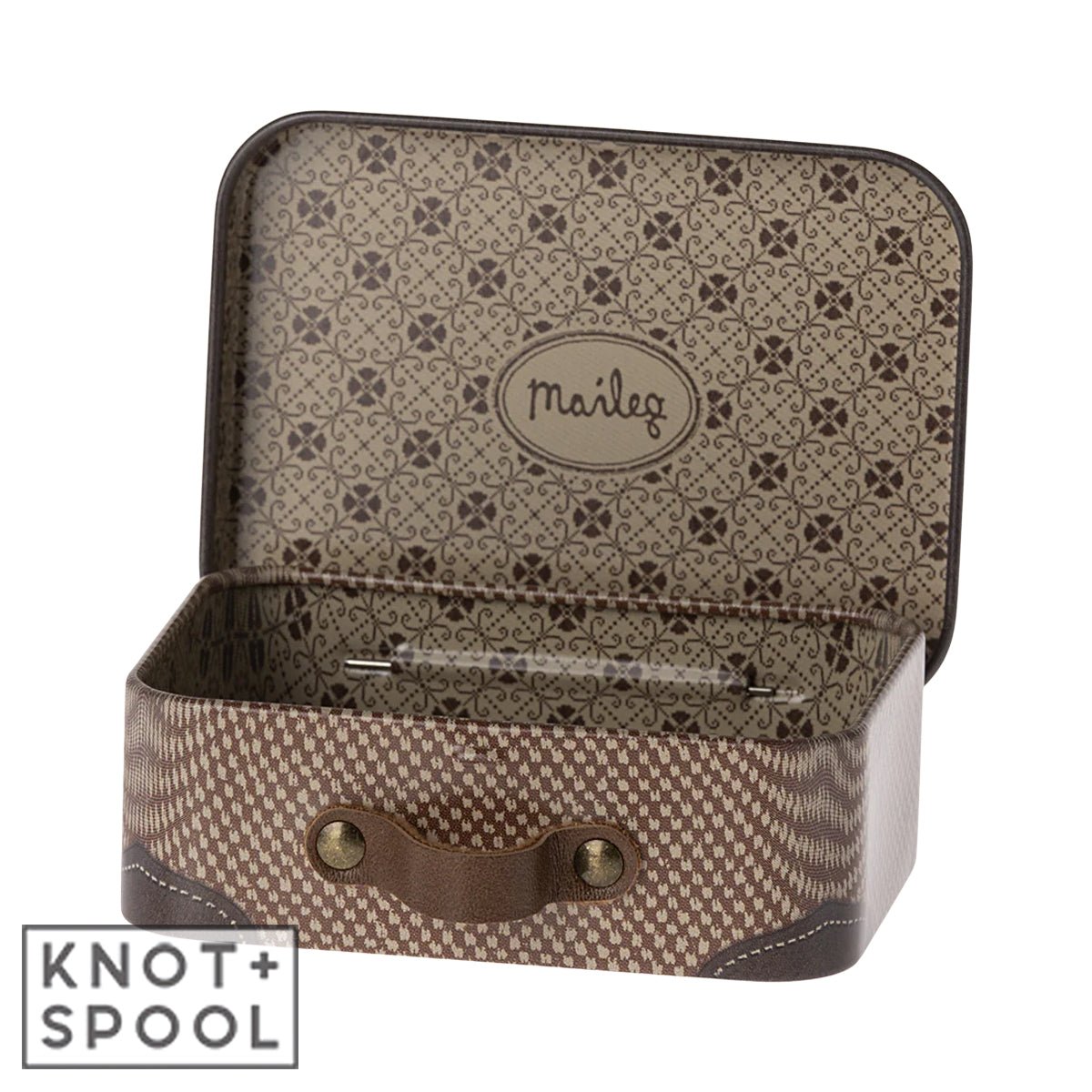 2024 Maileg Brown Micro Suitcase - Knot and Spool