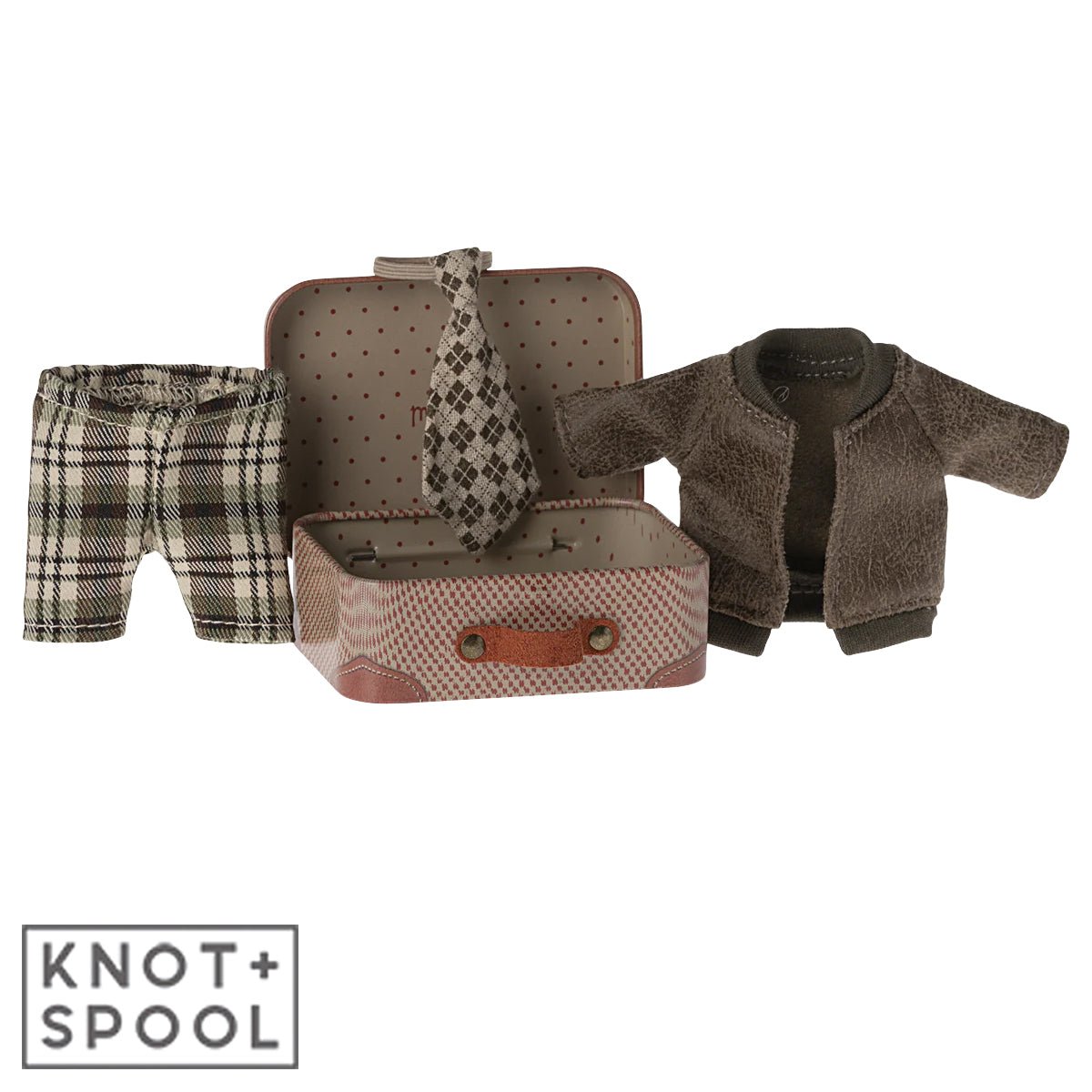 2024 Maileg Grandpa Mouse in Suitcase with Outfit - Knot and Spool