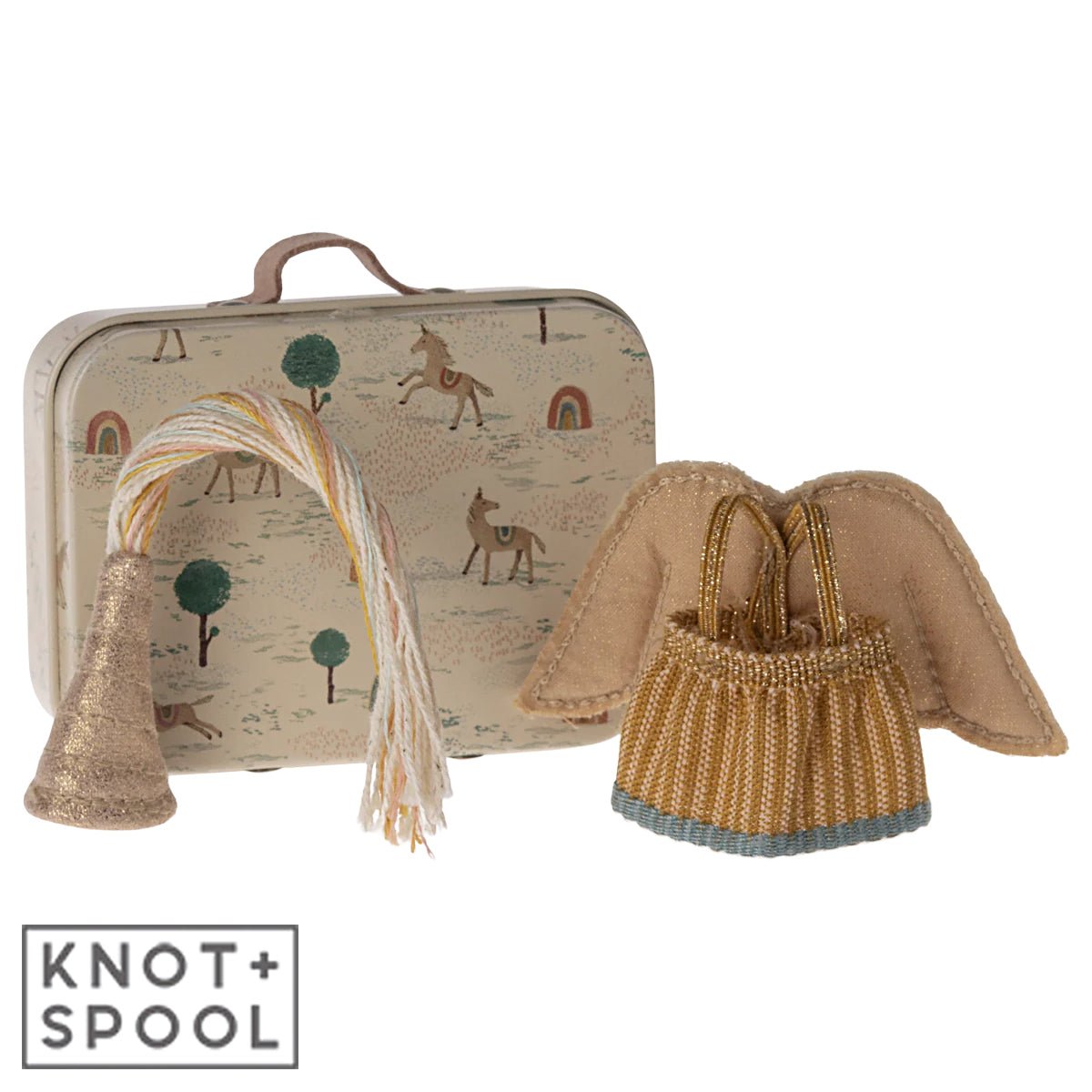 2024 Maileg Little Sister Mouse Fairy Clothes In Suitcase - Knot and Spool