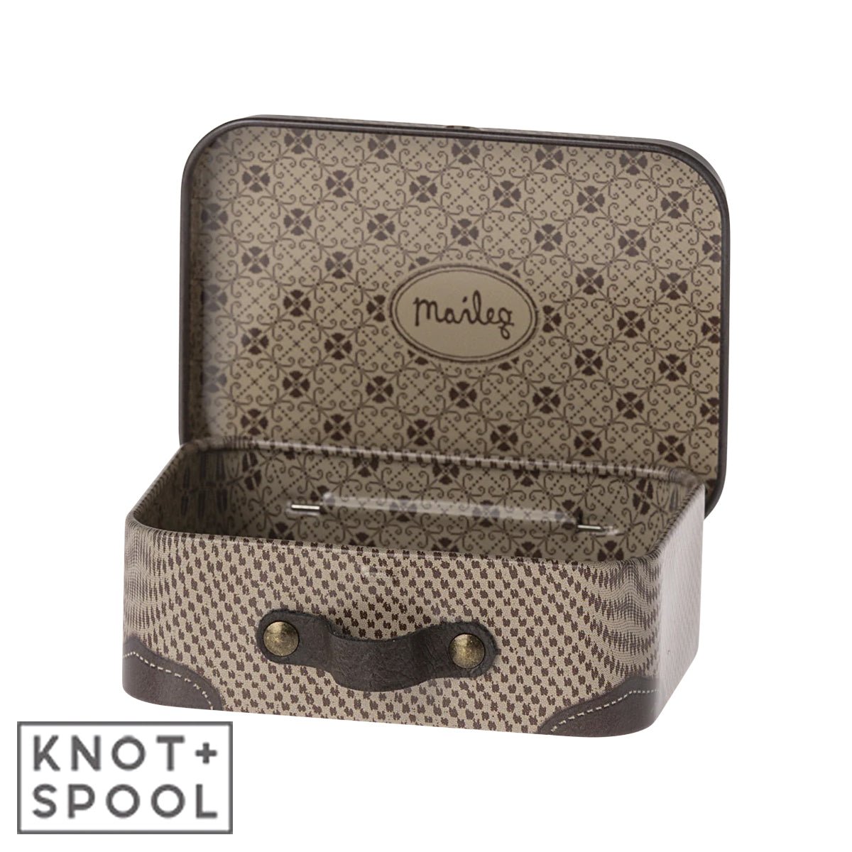 2024 Maileg Off - White Micro Suitcase - Knot and Spool