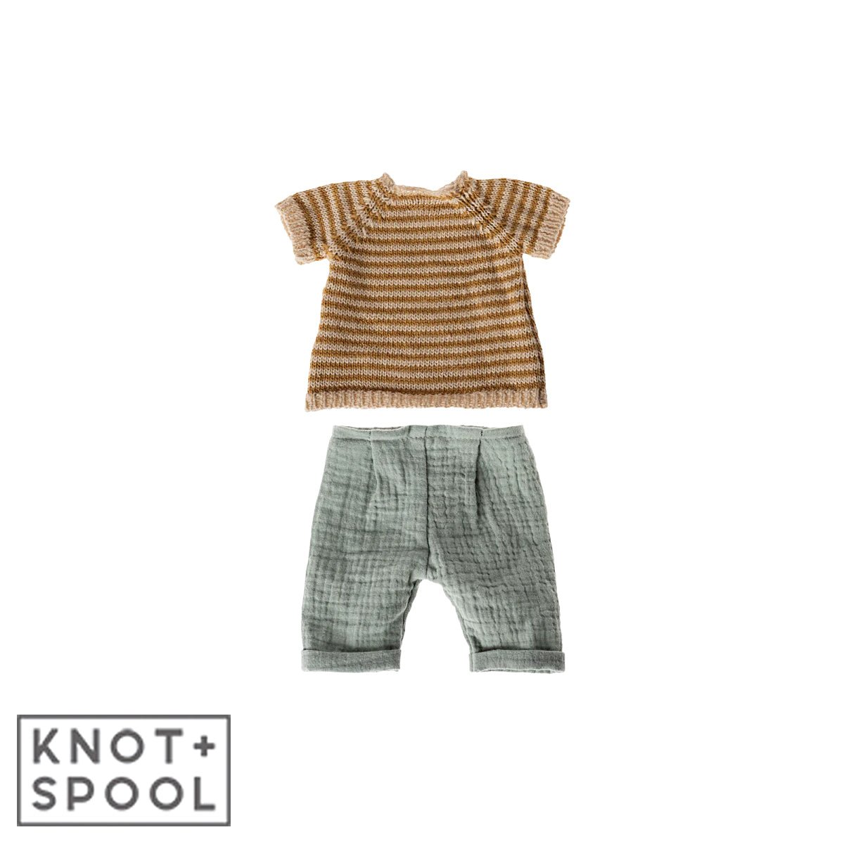 2024 Maileg Rabbit Knitted Shirt & Pants | Size 3 - Knot and Spool