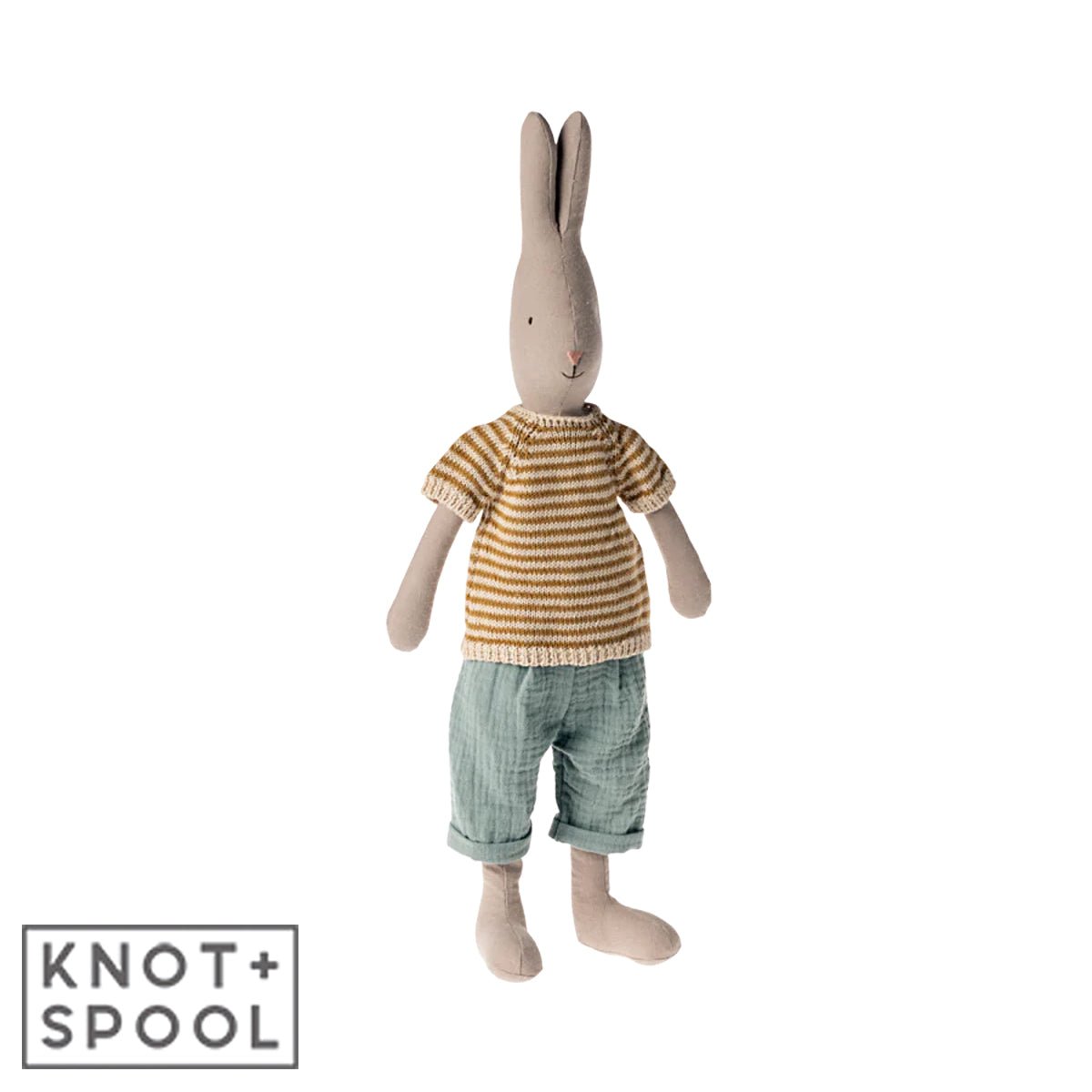 2024 Maileg Rabbit with Knit Shirt & Pants | Size 3 - Knot and Spool