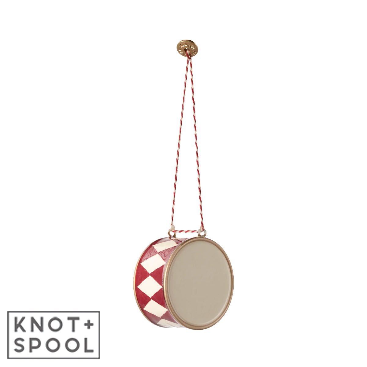 2024 Maileg Red Metal Large Drum Ornament - Knot and Spool