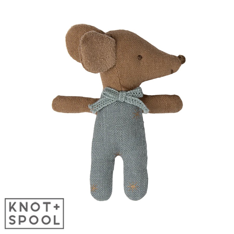 2024 Maileg Sleepy Wakey | Blue Baby Mouse In Matchbox - Knot and Spool