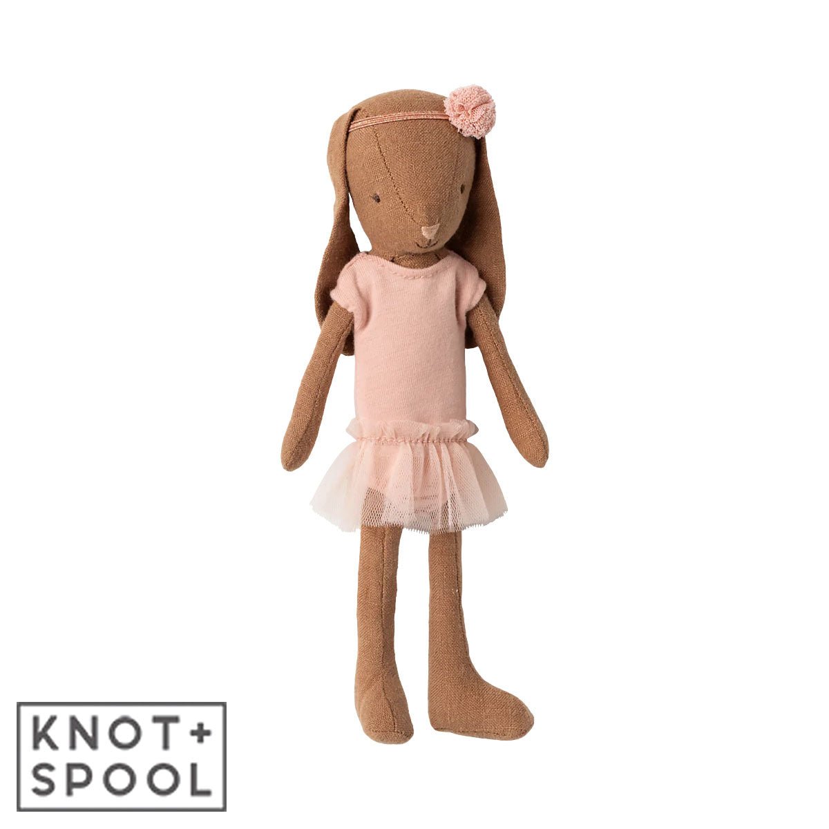 2025 Maileg Chocolate Brown Bunny in Ballet Suit & Rose Skirt | Size 1 - Knot and Spool