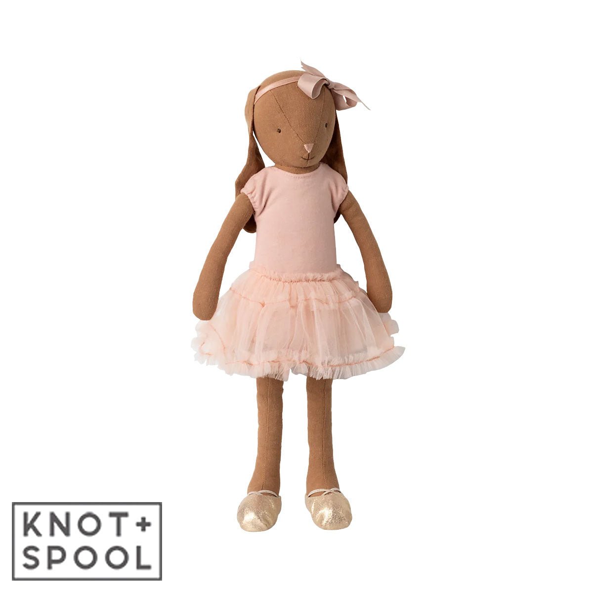 2025 Maileg Chocolate Brown Bunny in Ballet Suit & Rose Skirt | Size 3 - Knot and Spool