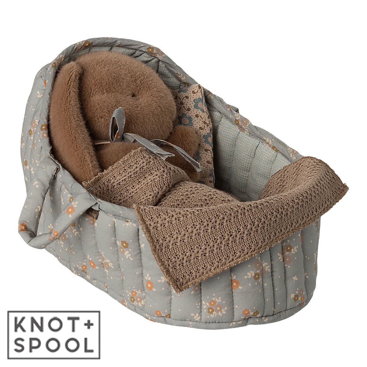2025 Maileg Large Blue Carry Cot - Knot and Spool