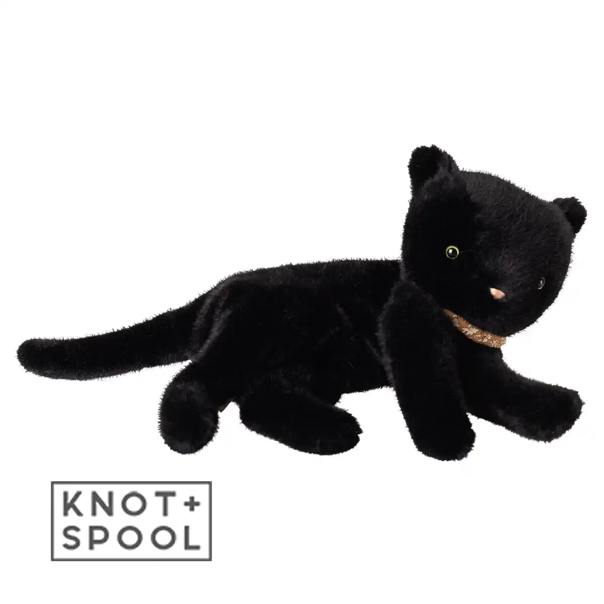 2025 Maileg Medium Black Plush Sleeping Kitten - Knot and Spool