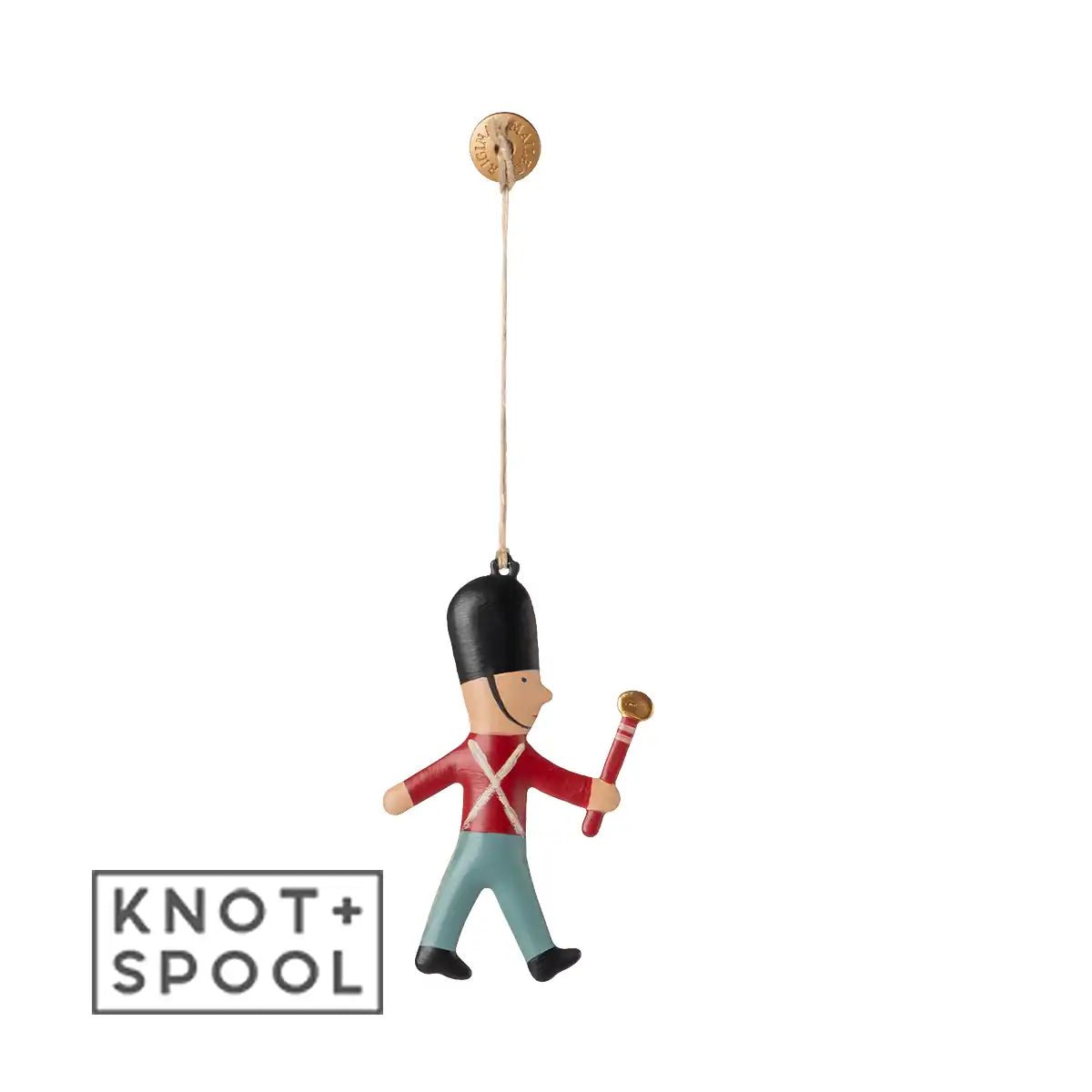 2025 Maileg Metal Guard with Stick Ornament - Knot and Spool