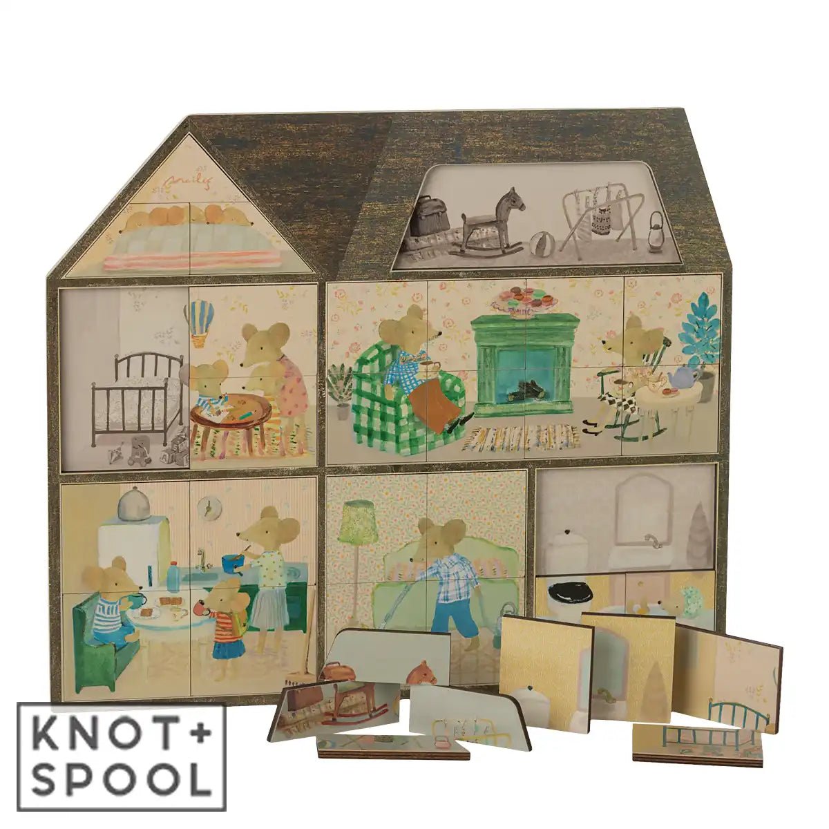 2025 Maileg Mouse Hole Farmhouse Puzzle - Knot and Spool