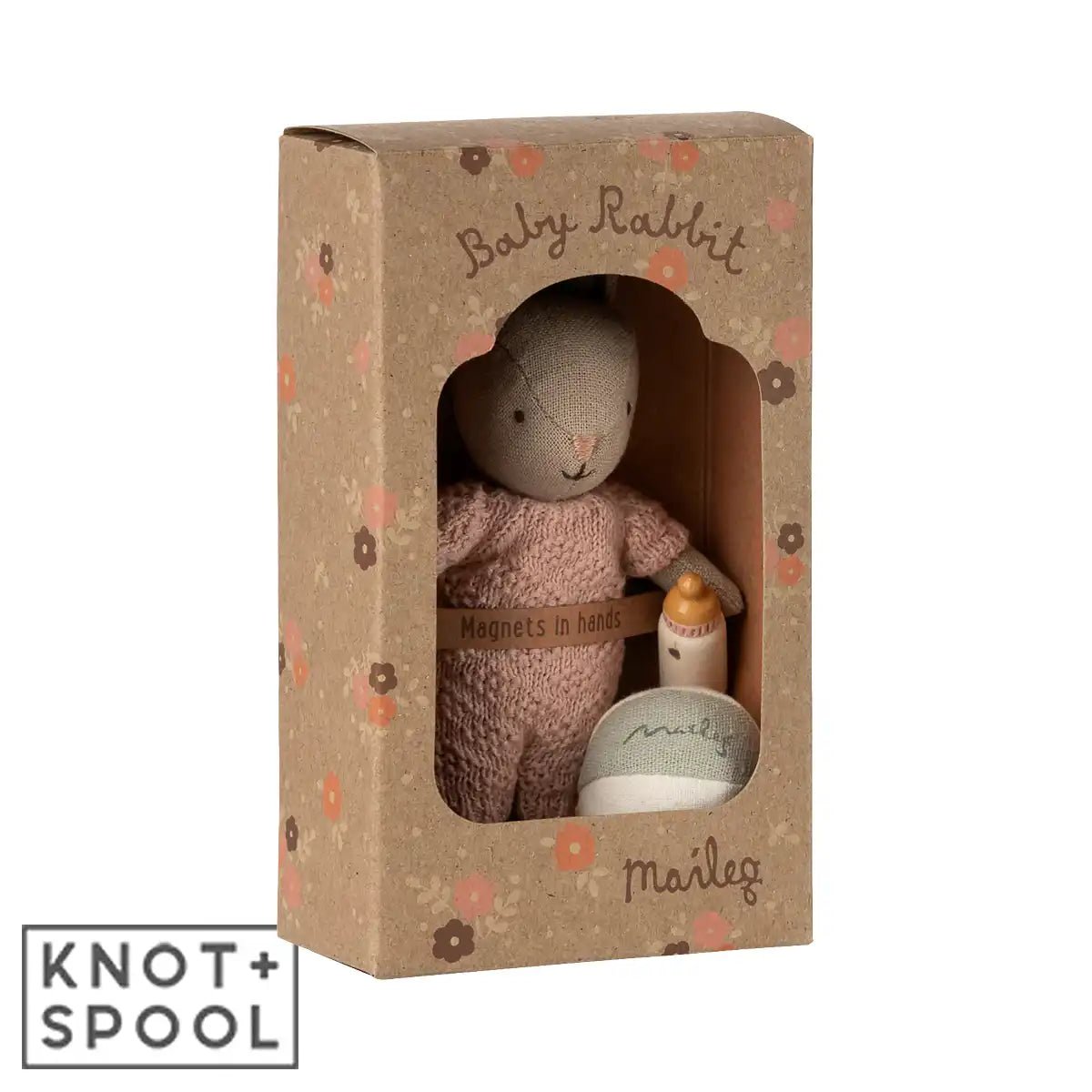 2025 Maileg Sand - Rose Micro Rabbit Set - Knot and Spool