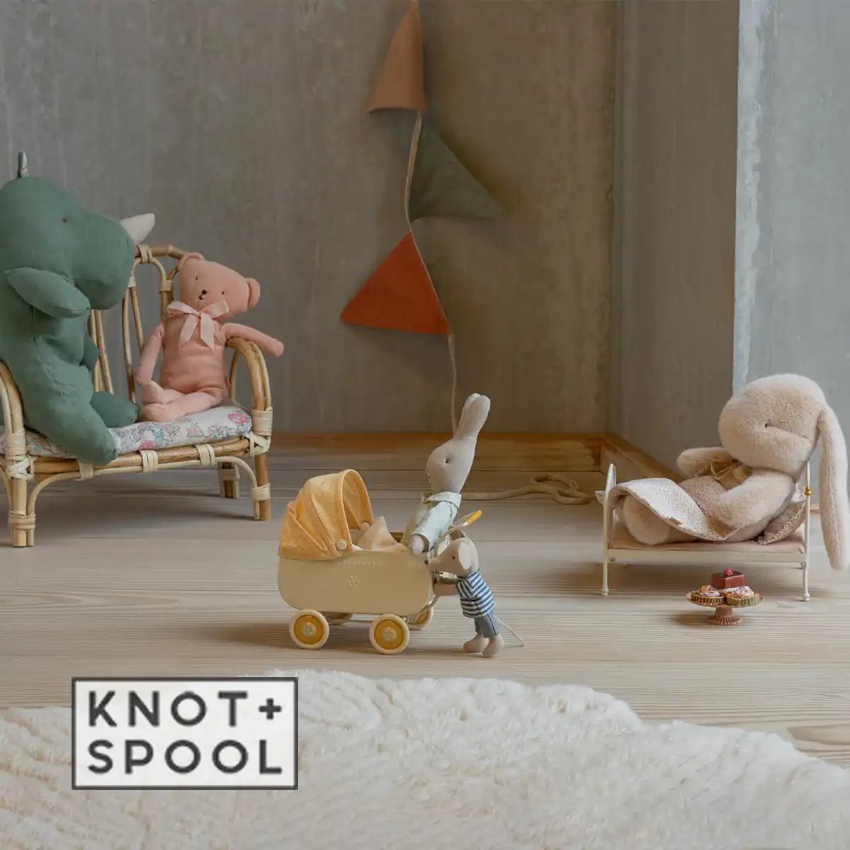 2025 Maileg Small Latte Plush Bunny - Knot and Spool