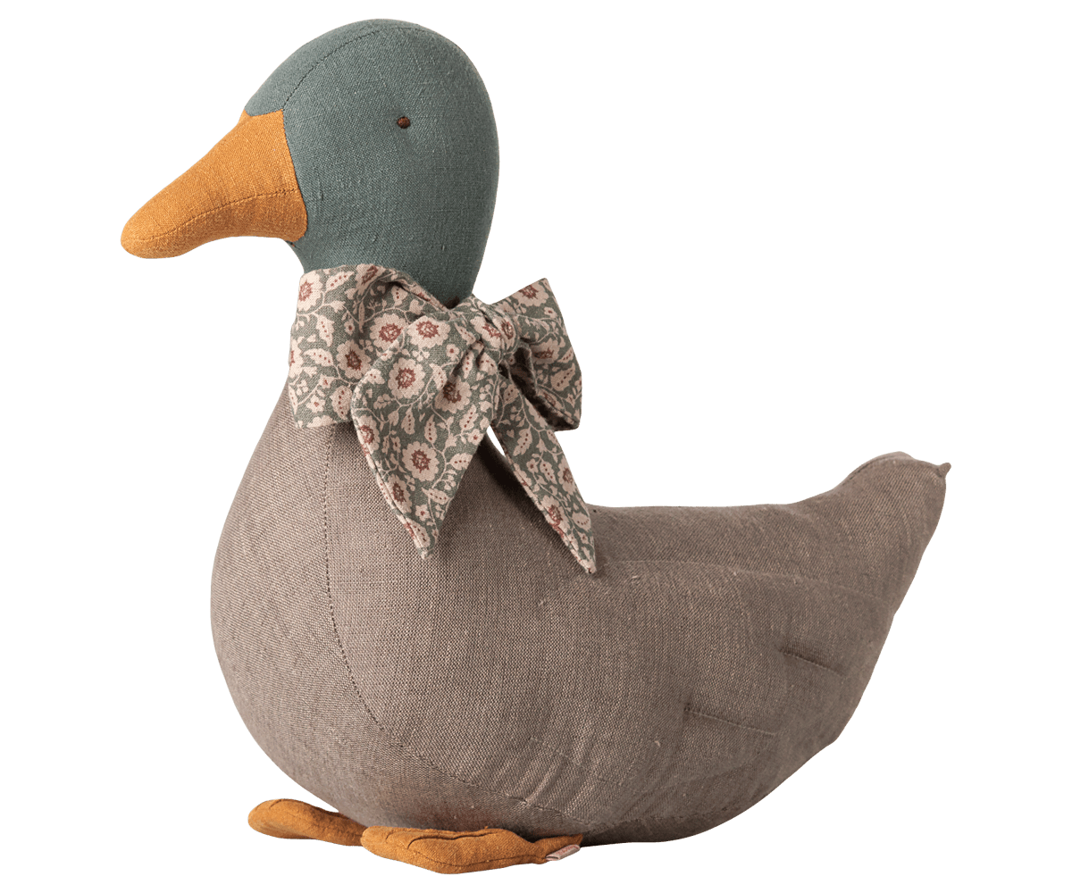 2026 Maileg Grey Duck with Bow - Knot and Spool