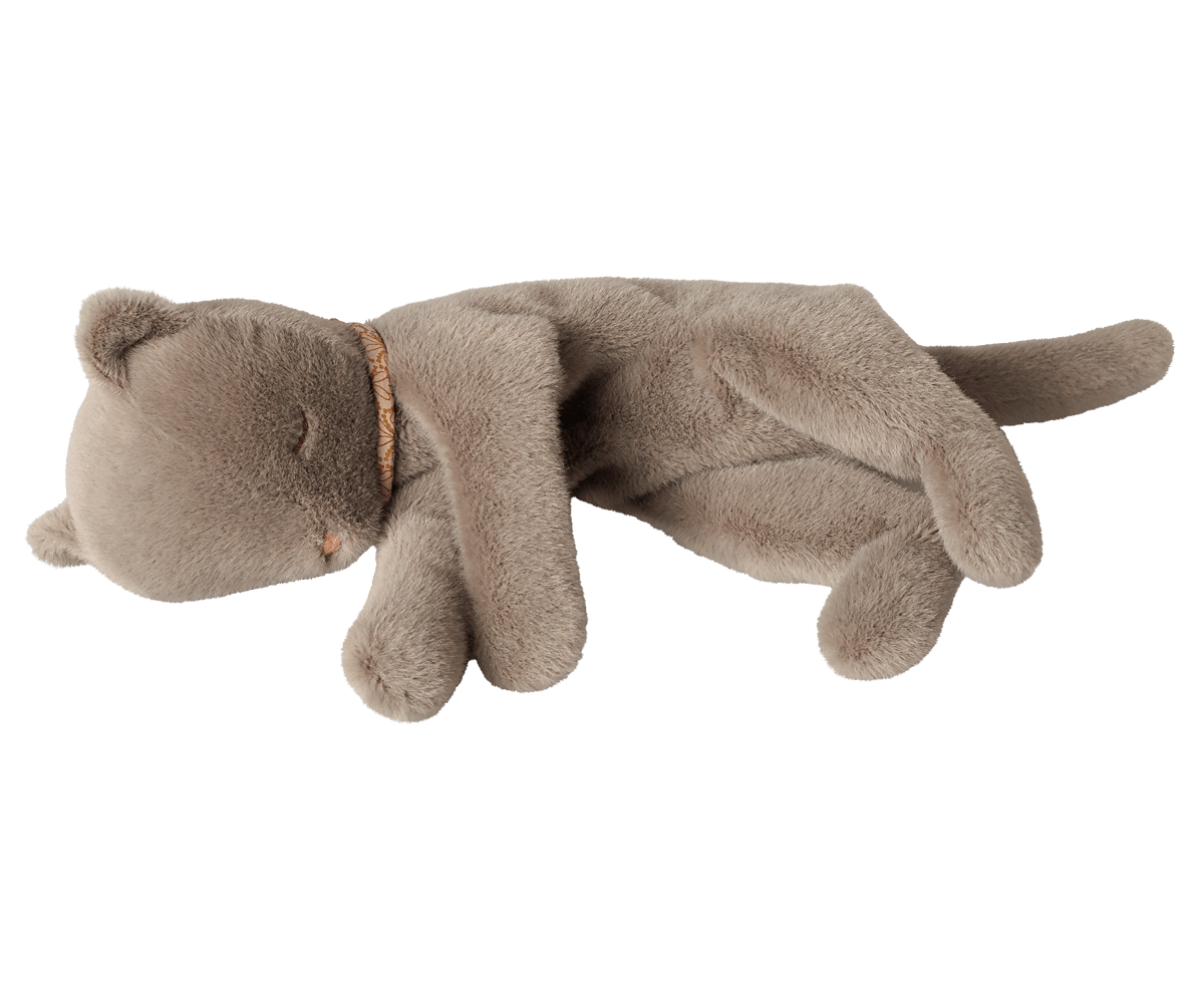 2026 Maileg Medium Grey Plush Sleeping Kitten - Knot and Spool