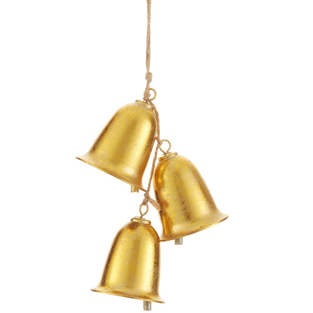 3 Bell Gold Ornament | 5 - inch - Knot and Spool
