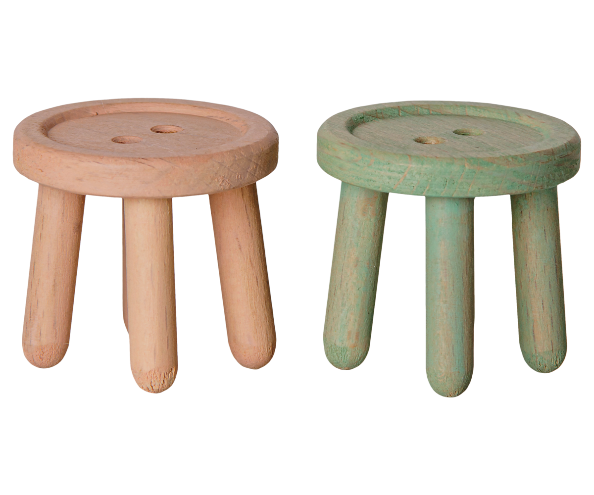 2026 Maileg Mouse Light Rose/Light Mint Stool Set