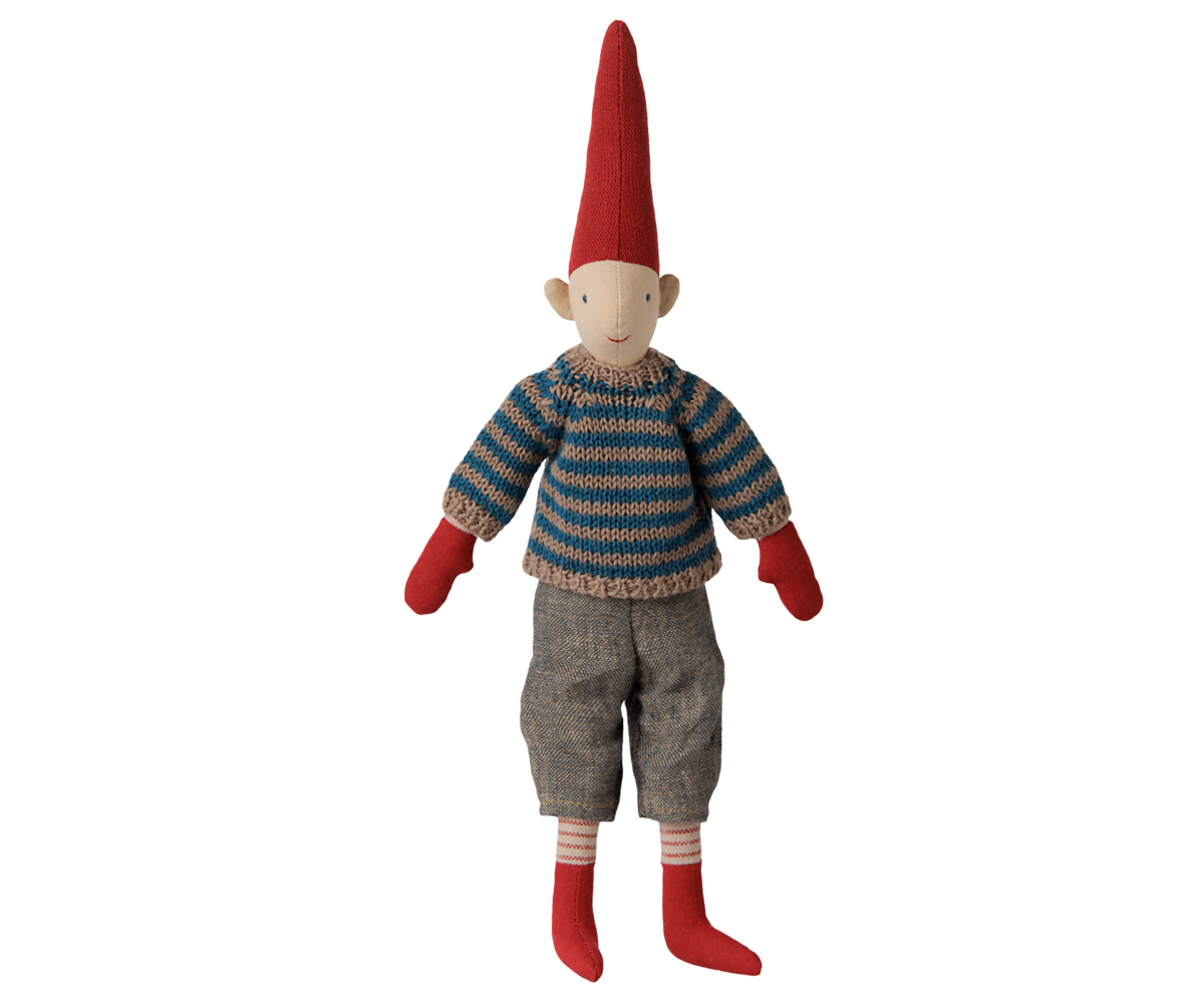 2026 Maileg Boy Pixy in Striped Knitted Sweater | Size 2