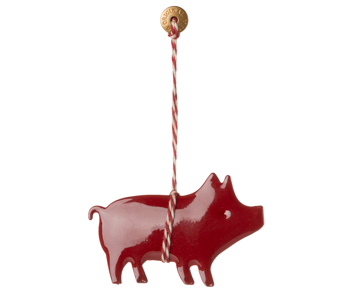 Maileg Metal Red Pig Ornament