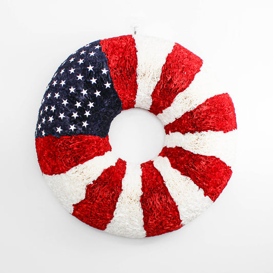 Large Flag Coffee Filter Wreath