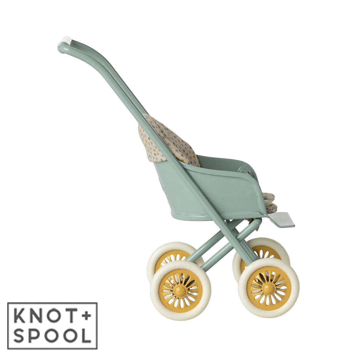 Maileg Mint Micro Stroller Side Profile