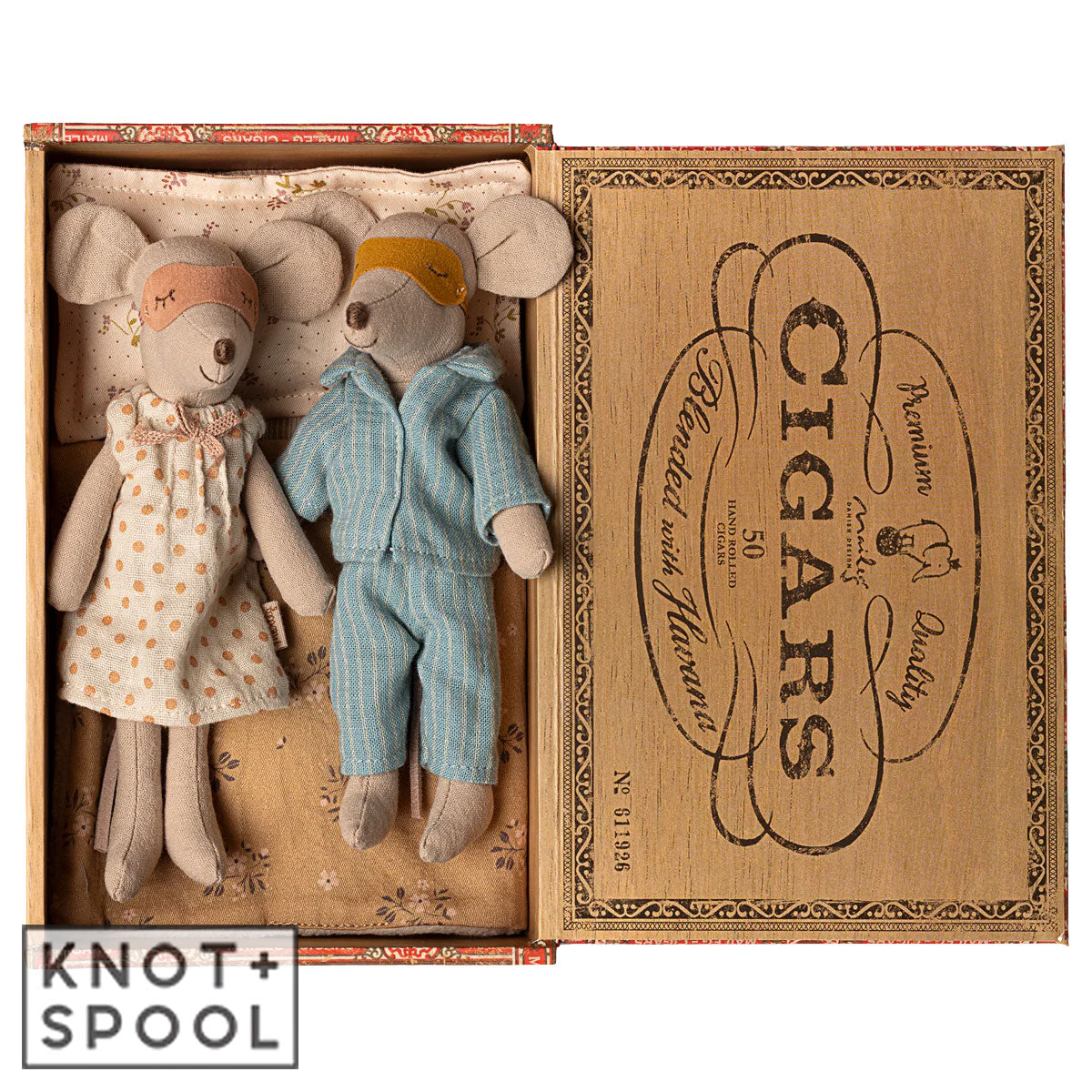 2025 Maileg Mum and Dad Mice in Cigar Box – Knot and Spool