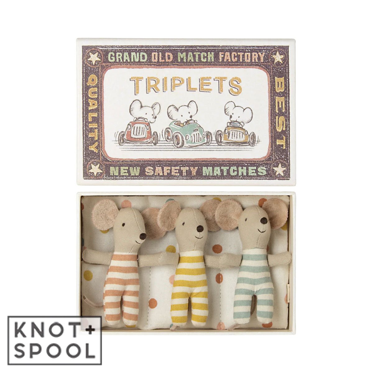 2023 Maileg Triplets Baby Mice In Matchbox – Knot and Spool