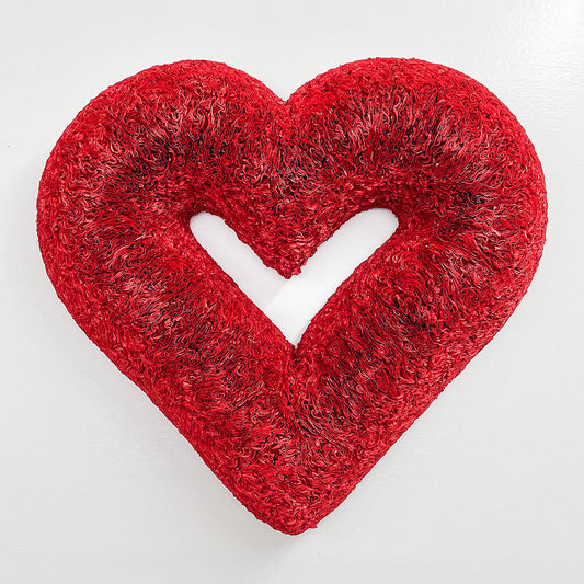 Red Heart Coffee Filter Wreath
