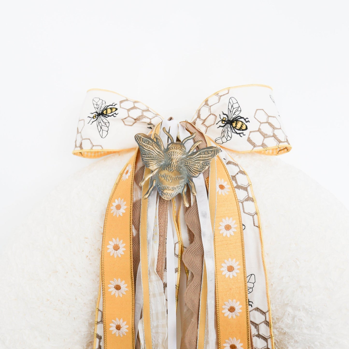 Bee Stamped Metal Ornament - Knot and Spool