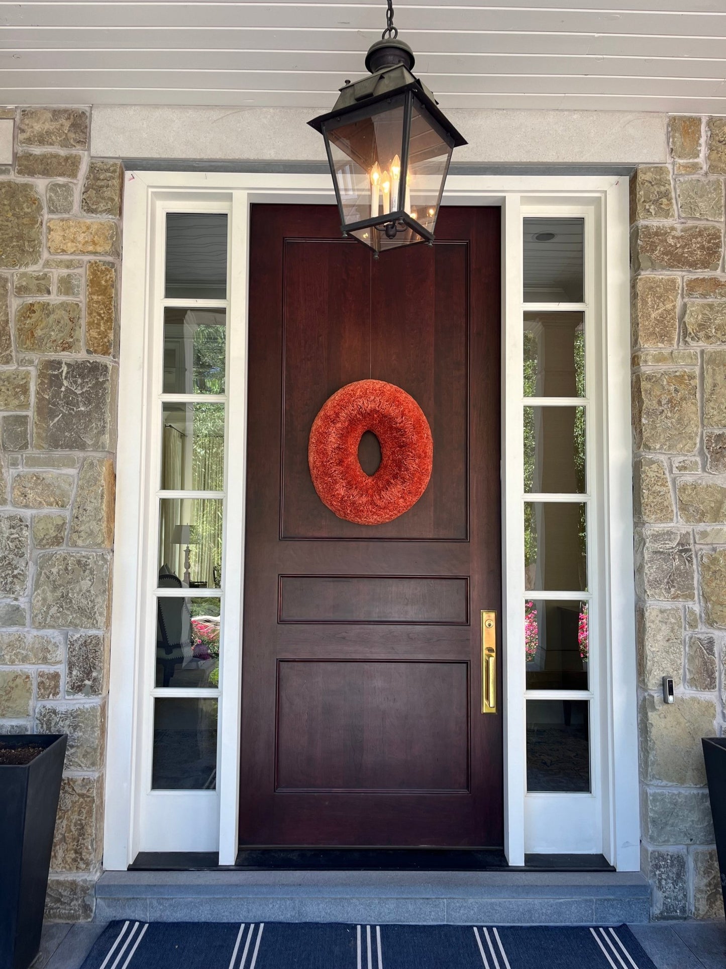Burnt - Orange Oval Coffee Filter Wreath - Knot and Spool