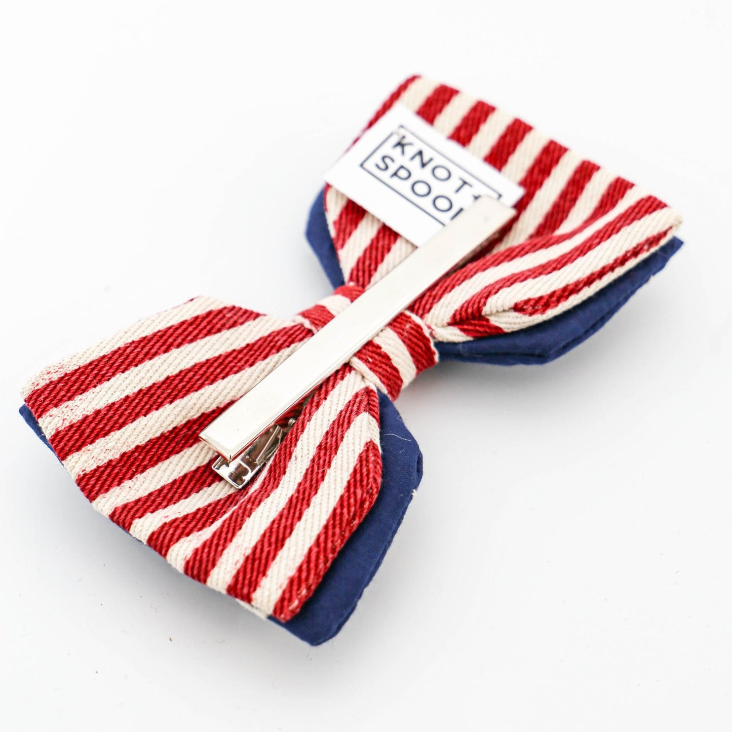 Canvas Americana Flag Bow with Clip - Knot and Spool