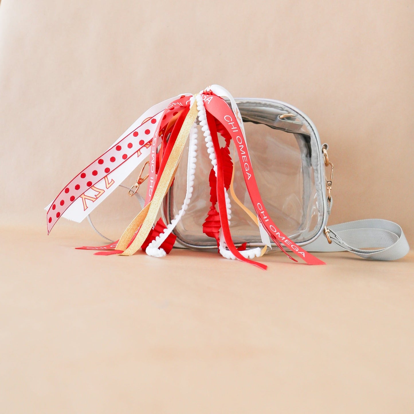 Chi Omega Ribbon Tassel - Knot and Spool