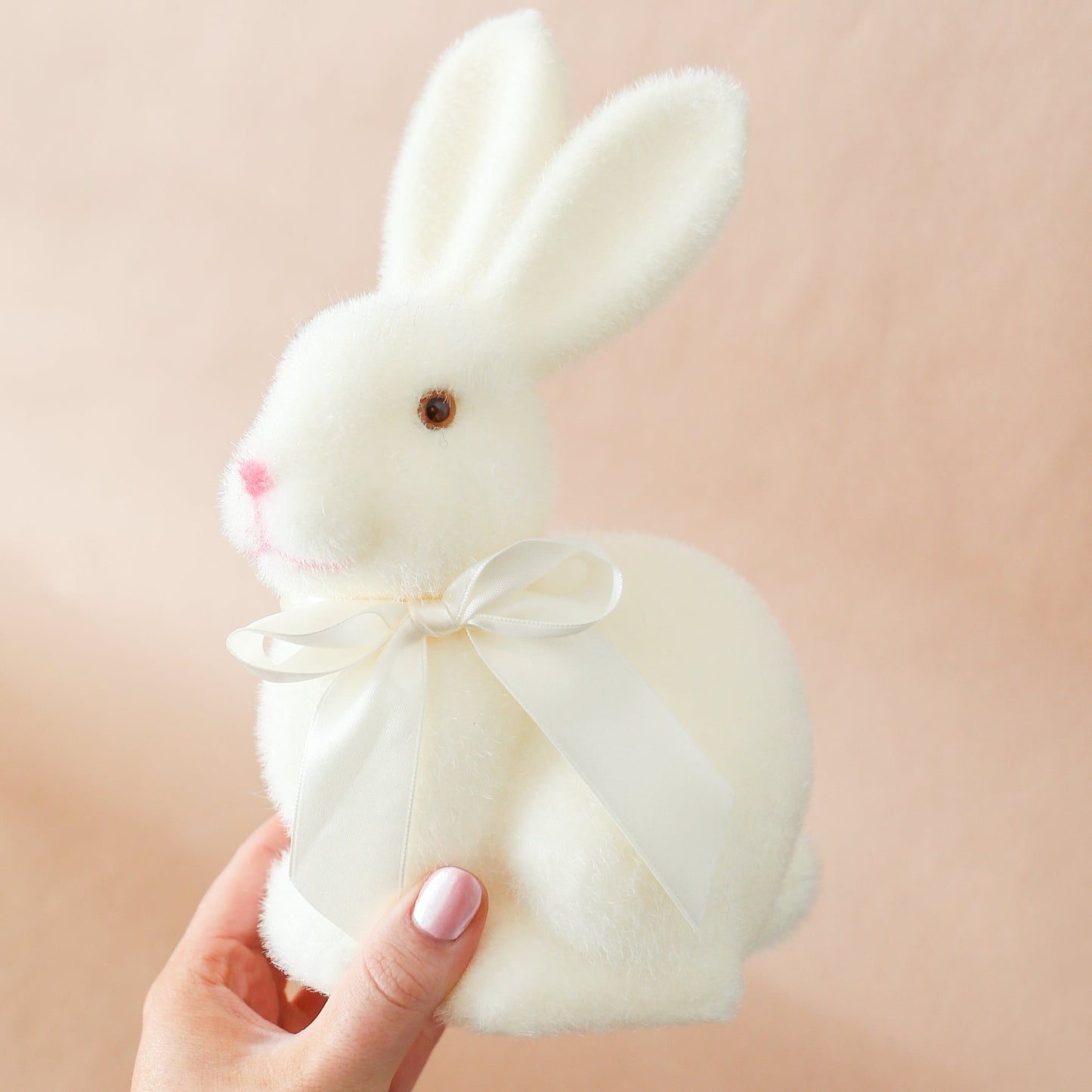 Ivory Flocked Bunny | 9 - in - Knot and Spool