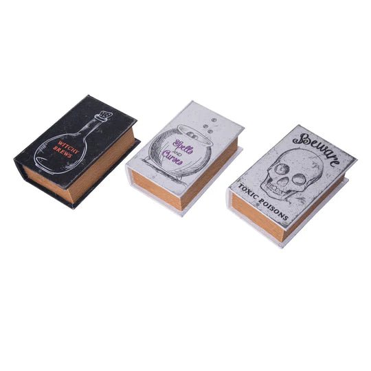 MDF & Fabric Witchy Book Stack Decor 3 A - Knot and Spool