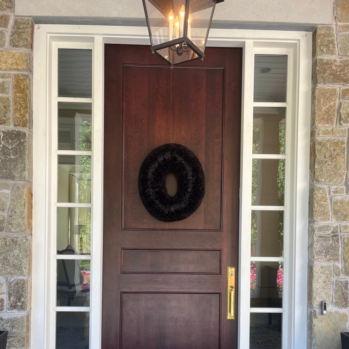 Midnight - Black Oval Coffee Filter Wreath - Knot and Spool