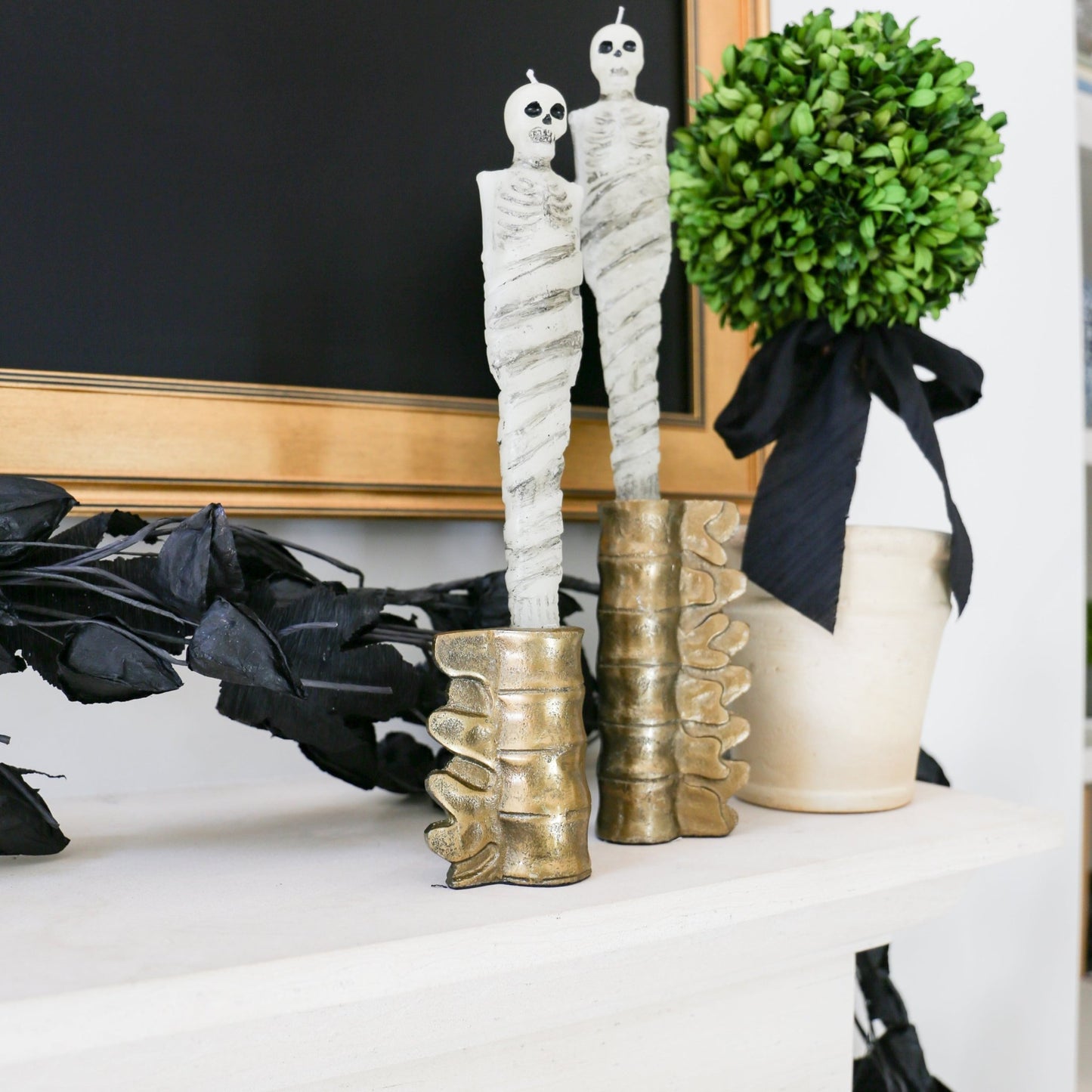 Unscented Mummy Shaped Taper Candles - Knot and Spool