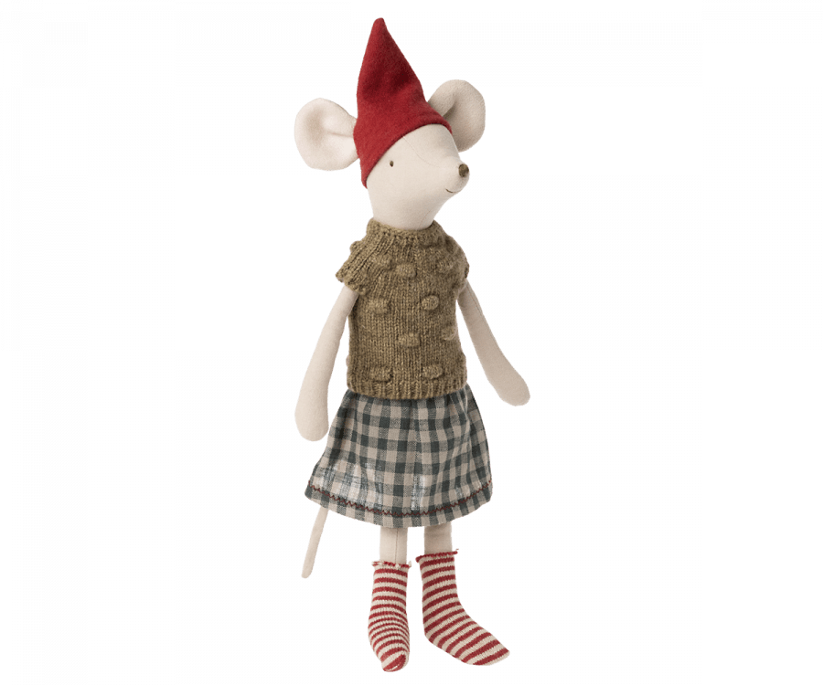 2022 Maileg Christmas Mouse, Medium - Girl - Knot and Spool