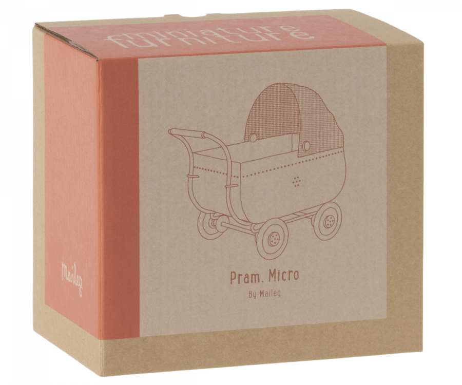 2022 Maileg Coral Micro Pram - Knot and Spool