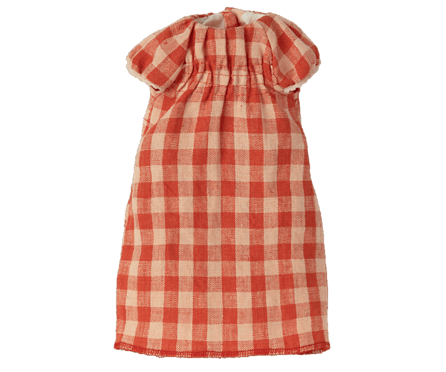 2022 Maileg Dress - Size 3, Pink & Red Checkers - Knot and Spool
