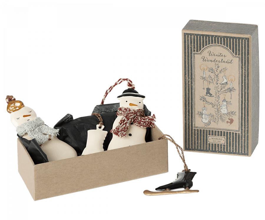 2022 Maileg Metal Winter Wonderland Ornament Set - Knot and Spool