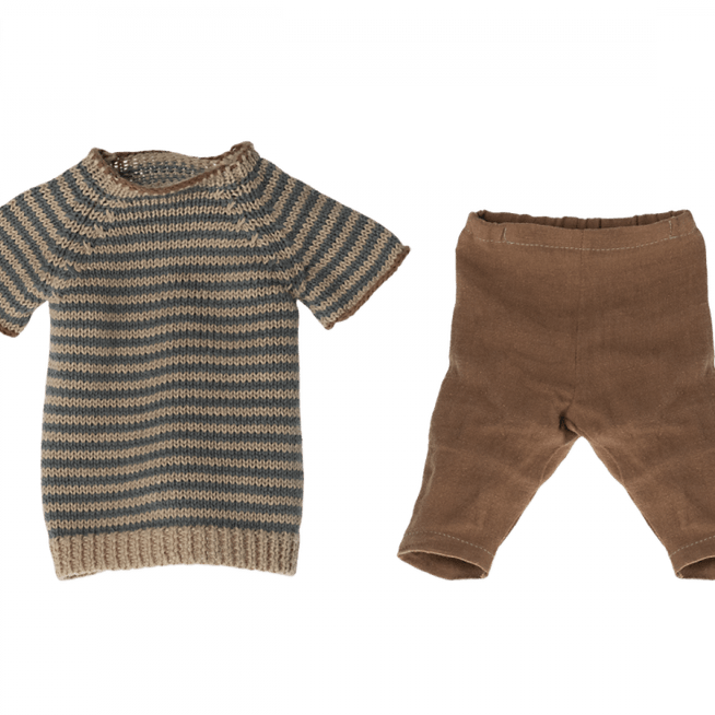 2022 Maileg Pants and Knitted Sweater, Size 4 - Knot and Spool