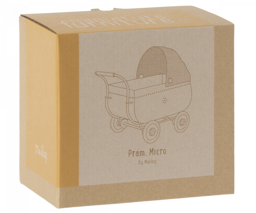 2022 Maileg Yellow Micro Pram - Knot and Spool