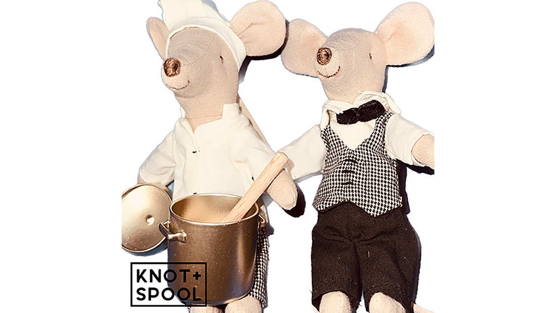 Maileg Chef Mouse and Mailer Waiter Mouse