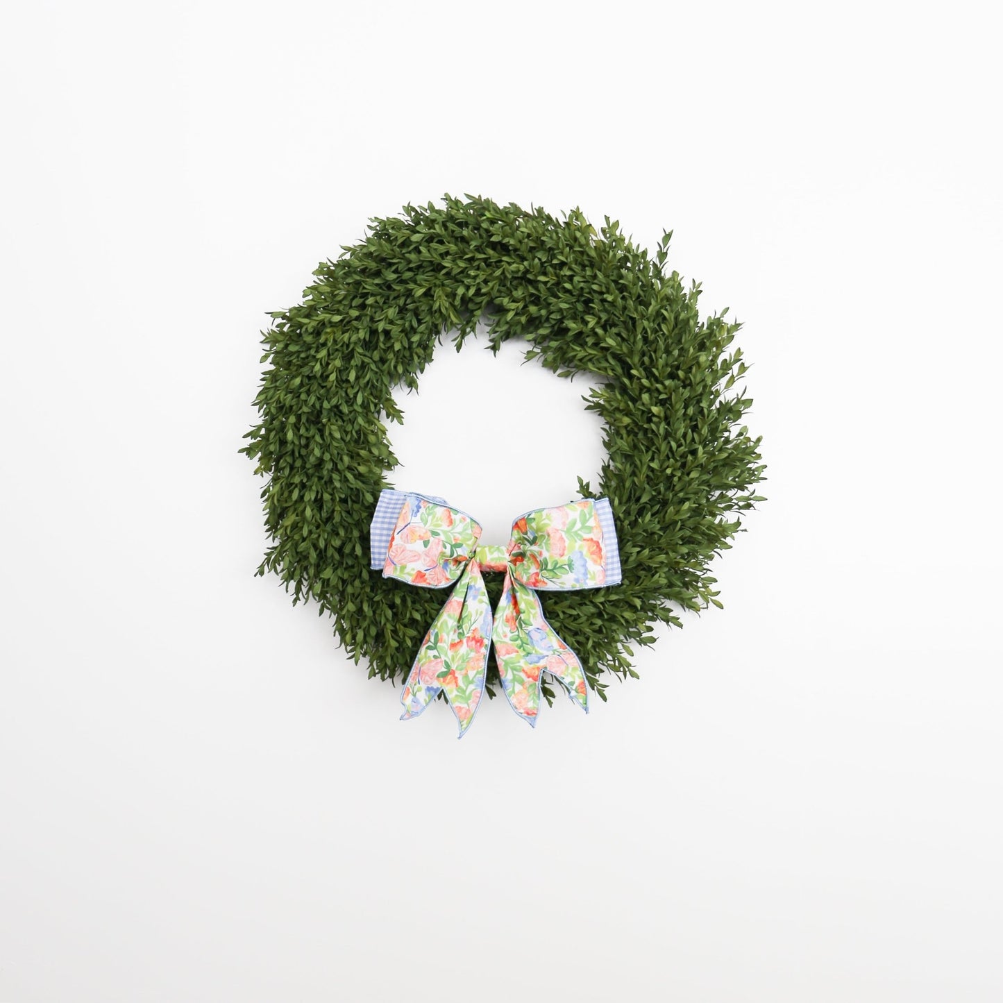 12" Poplin Mix Green, Pink, Orange, and Blue Spring Floral Bow - Knot and Spool
