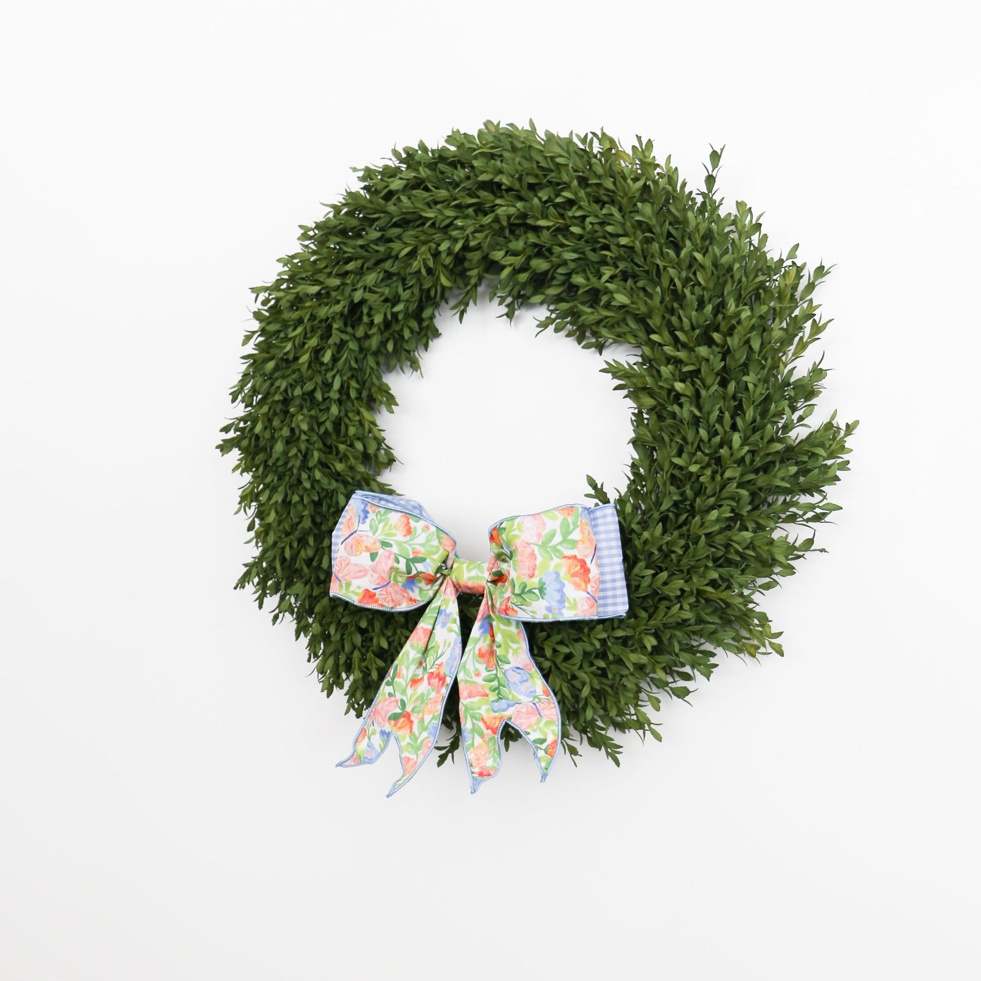 12" Poplin Mix Green, Pink, Orange, and Blue Spring Floral Bow - Knot and Spool