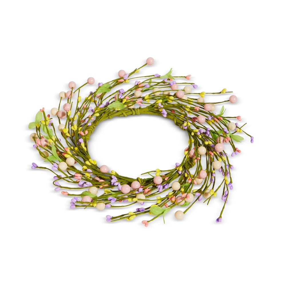 13" Wildflower and Egg Wreath - Candle Ring - Knot and Spool
