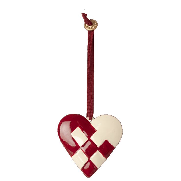 Maileg Red Metal Braided Heart Ornament
