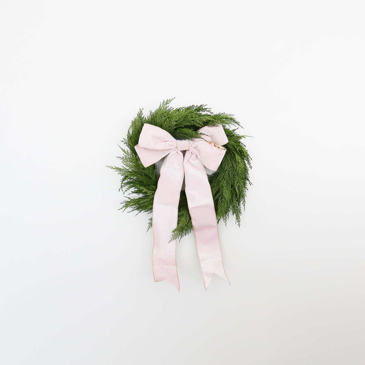 15" Pink Velvet Bow with Gold Backing - Knot and Spool